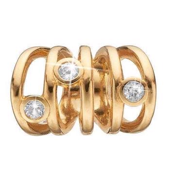Christina Collect 925 sterling silver Secret Love several gold plated silver rings with white topaz in between, model 630-G74